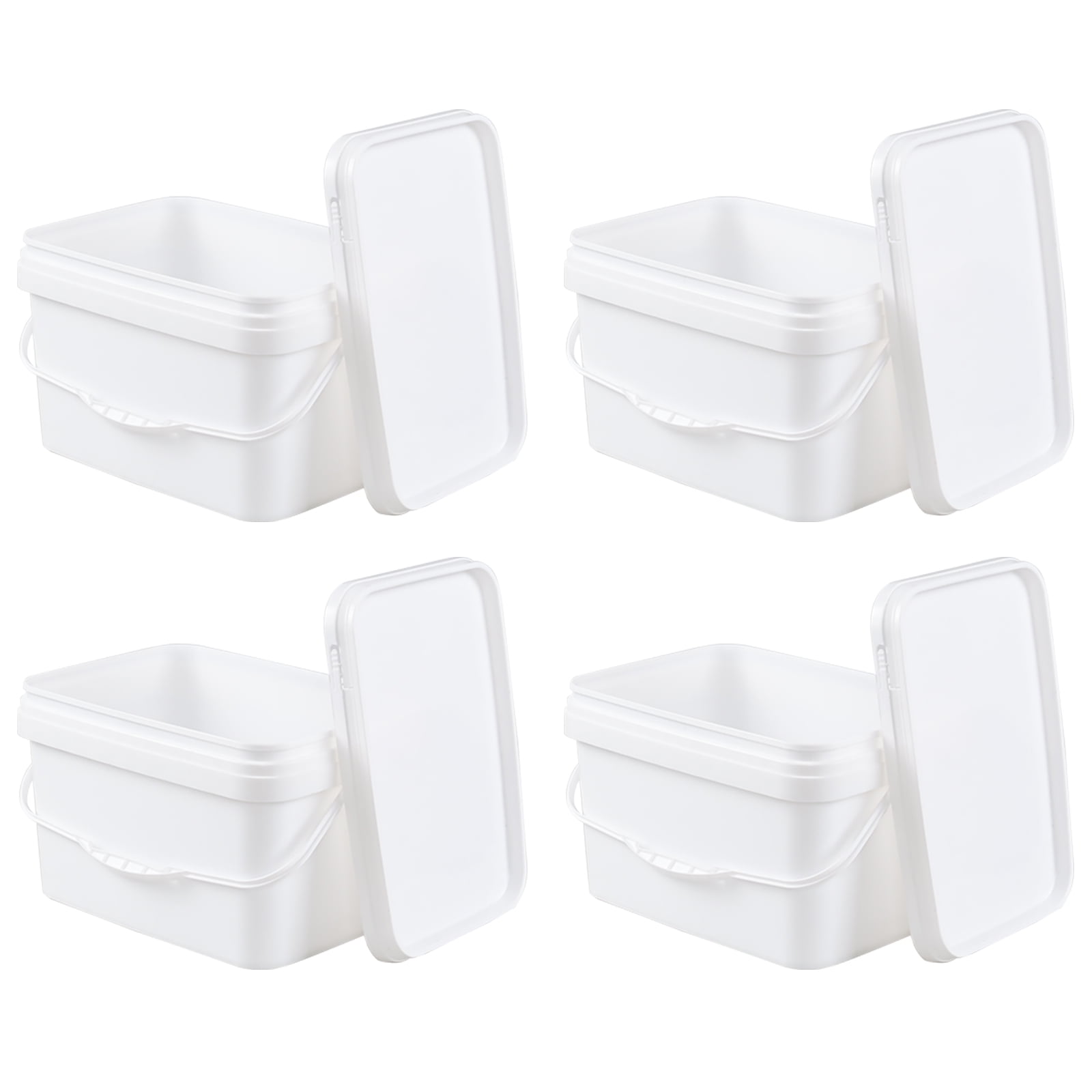 Tyminin 3 Gallon Rectangular Buckets Pails, 4 Pack Food Safe Buckets ...