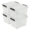 thumbnail image 1 of 30 L Stackable Storage Bins with Lids, Clear Plastic Storage Containers, Stackable Organization Boxes with Secure Latching Lids/Wheels, Set of 4, 1 of 6