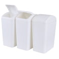 thumbnail image 1 of Tyminin White 4.2 Gallon Plastic Trash Bin with Swing Lid, Swing-Top Garbage Can, Set of 3, 1 of 7