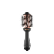 TYMO VOLUMIZER Hot Air Brush, Ionic Hair Blow Dryer & Volumizer with Titanium Barrel for Volume & Smooth Shine, Frizz-Free Styling, Black