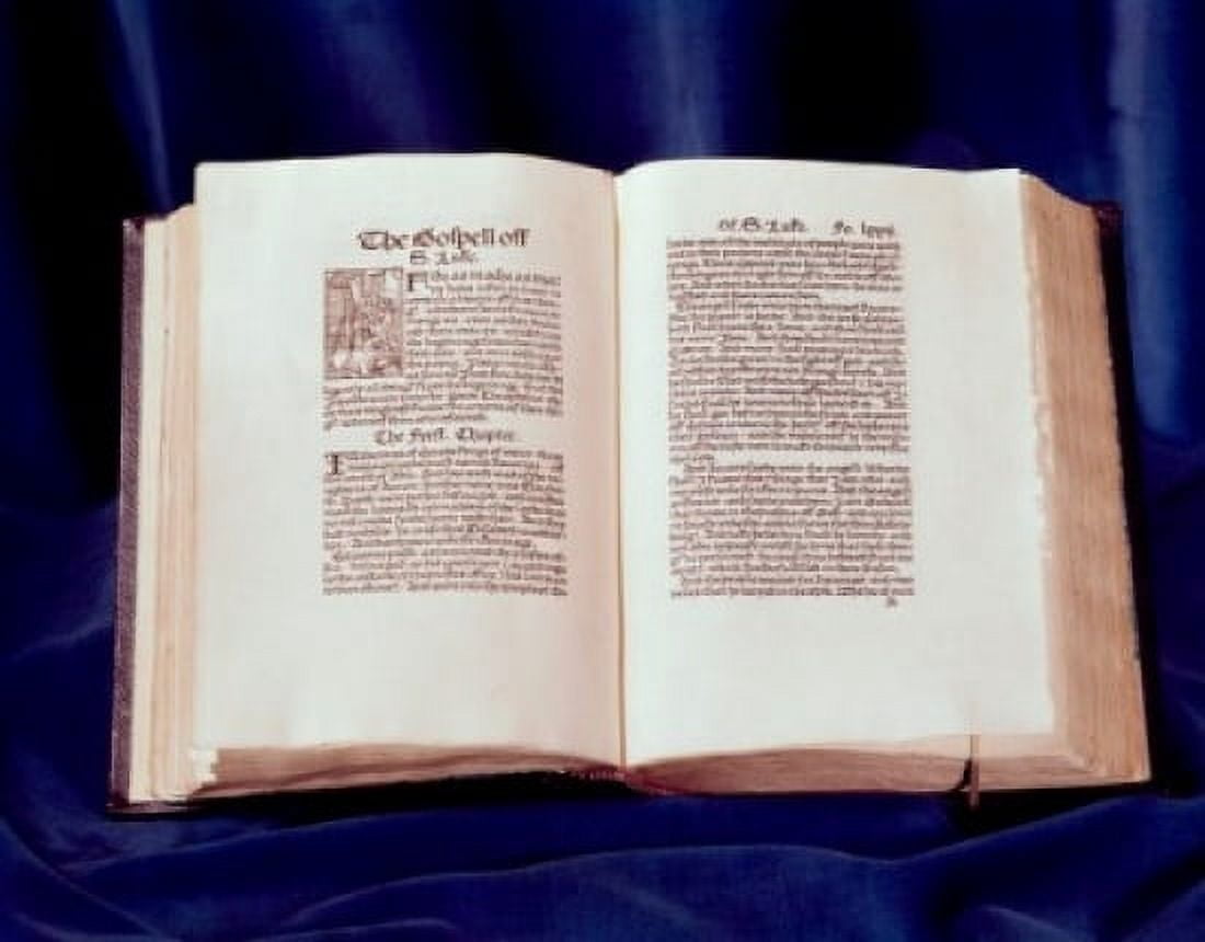 Tyndale Bible St Lukes Gospel 1535 AD Manuscripts American Bible Society New York USA Canvas Art - (24 x 36)