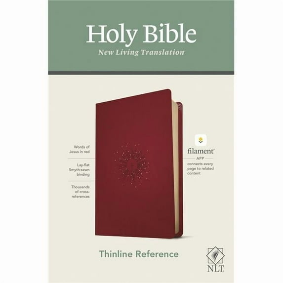 Tyndale House Publishers 244557 NLT Thinline Reference Bible, Berry LeatherLike