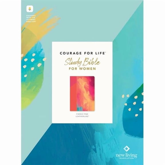 Tyndale House Publishers 292521 NLT Courage for Life Study for Women Filament Enabled-Fierce Pink Leather Bible