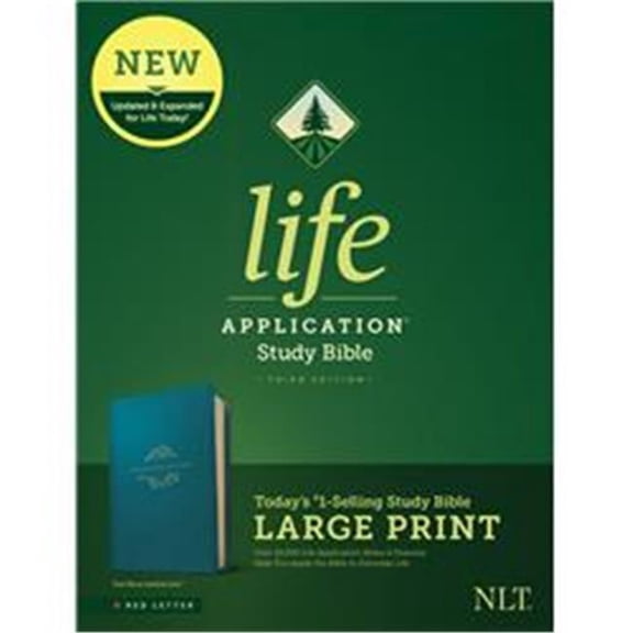 Tyndale House Publishers NLT Life Application Study Bible - Large Print - Third Edition, Teal Blue Leather Like - Apr 2020