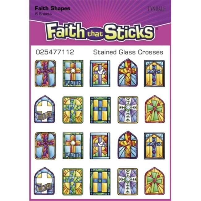 Tyndale House Publishers  Sticker - Stained Glass Crosses 6 Sheets