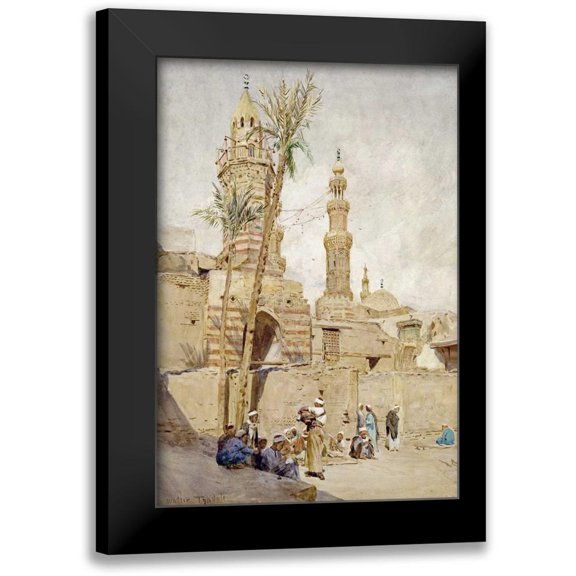 Tyndale, Walter 11x14 Black Modern Framed Museum Art Print Titled - An Arab Street Scene, Cairo