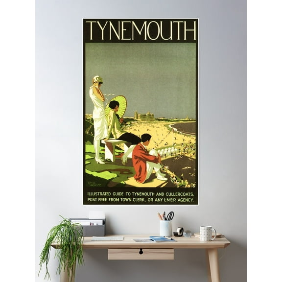 Tynemouth Cullercoats Lner Railways Travel Vintage Rail Poster Wall Art, Modern Wall Decor For Living Room Bedroom, 24x36 UNFRAMED