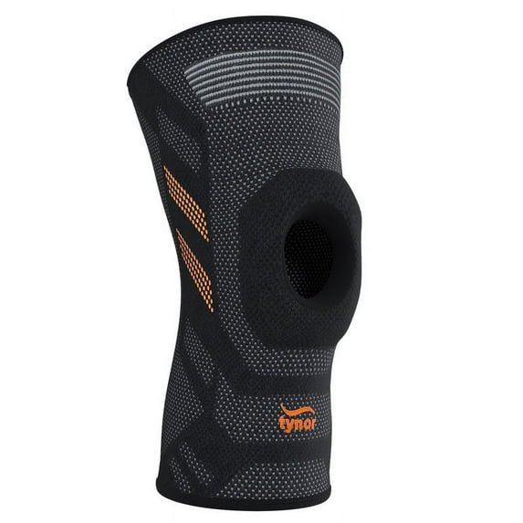 Tynor Knee Cap Air Open Patella, Black & Orange, Large, 1 Unit
