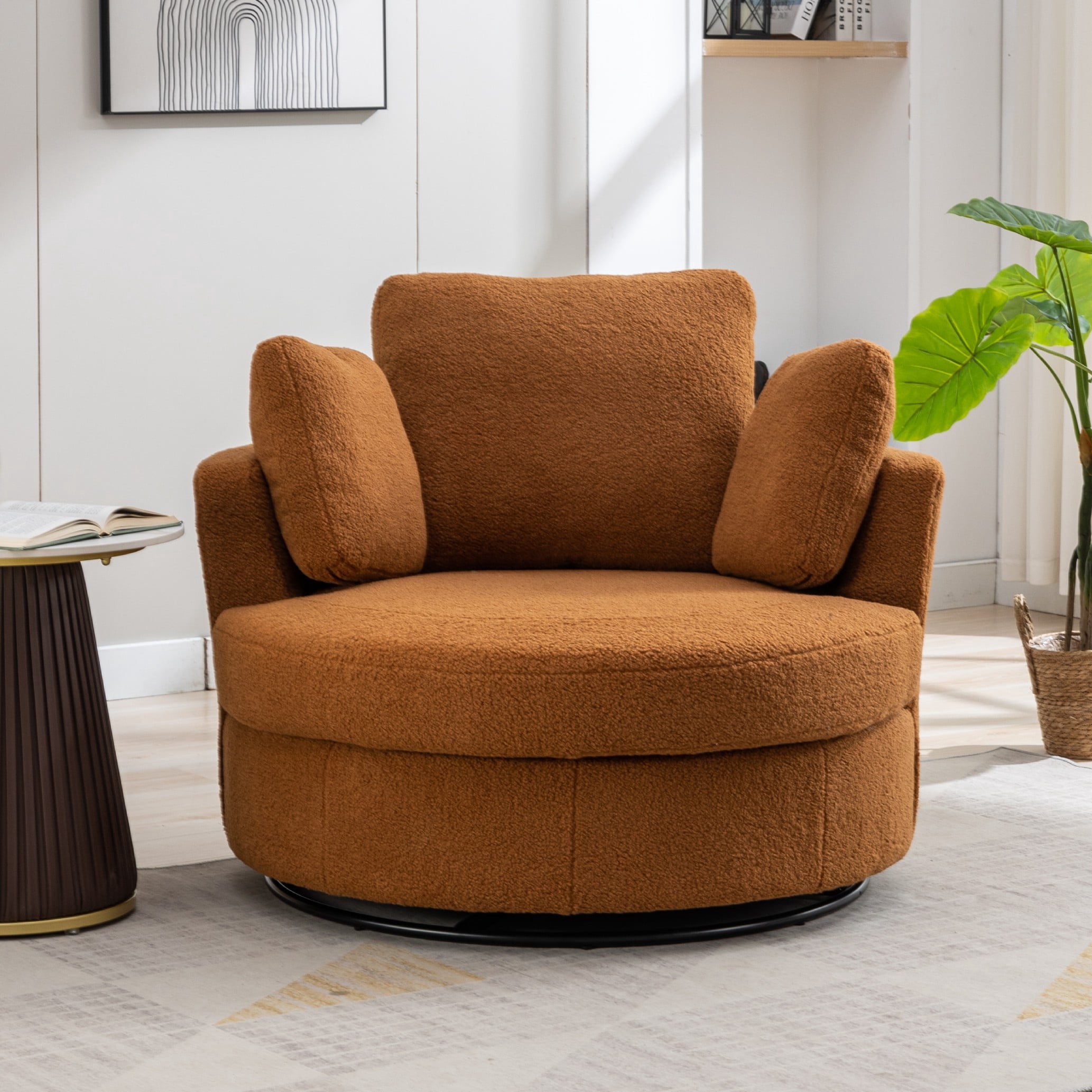 Oversized Barrel Swivel Chair