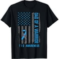 thumbnail image 1 of Type 1 Diabetes Awareness T1D Dad of Warrior Type 1 Diabetic T-ShirtMen's and women's gift, black and white T-shirt, size: Extra large S-4XL, 1 of 4