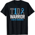 thumbnail image 1 of Type 1 Diabetes Awareness T1D Warrior Type One Diabetic T-ShirtMen's and women's gift, black and white T-shirt, size: Extra large S-4XL, 1 of 4