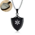 thumbnail image 1 of Type 1 Diabetic Stainless Steel ICE SOS Personalized Medical Alert ID Shield Tag Pendant Necklace Monitoring Emergency for Friend Grandpa Dad Husband Son,Type 1 Diabetic, 1 of 5