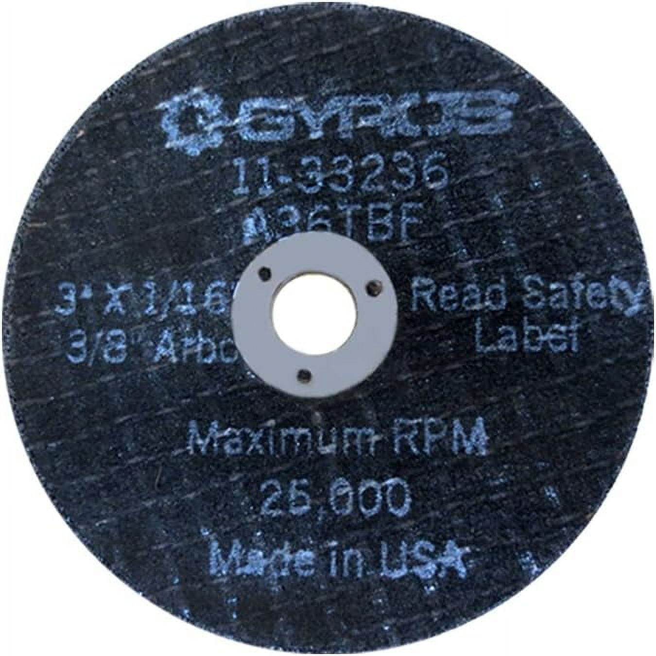 Type1 Reinforced Aluminum Oxide CutOff Wheels, 3Inch X 1/16Inch