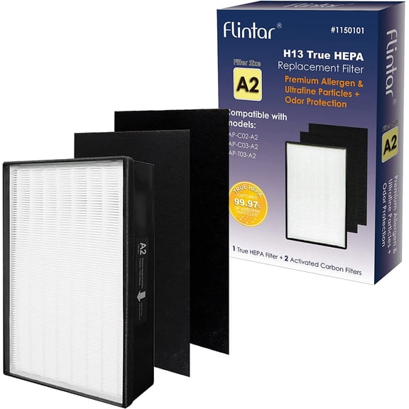 Type 2 replacement filter, made in Taiwan, compatible with room air purifiers -02-2, -03-2, -03-2, -02, part number 1150101, filter 2, 1-pack