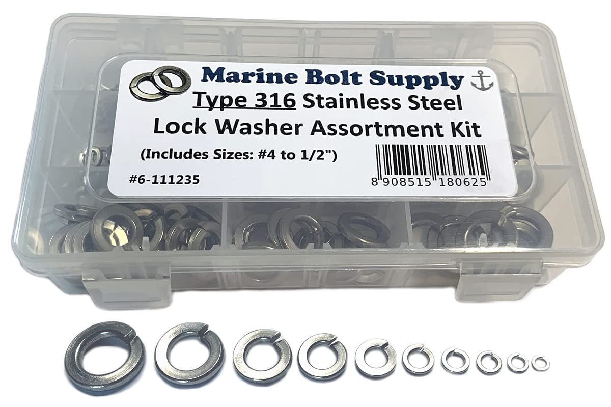 50-Pack 8-32 Lock Nuts - 316 Marine Grade Stainless Steel With Nylon Insert (White)