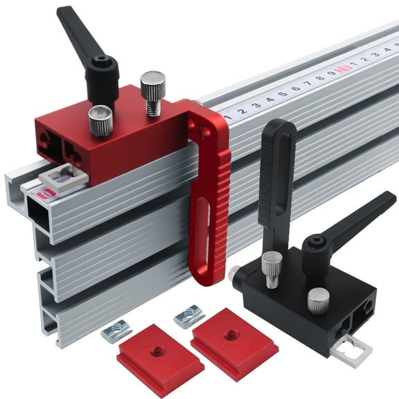 Type 75 Aluminum Alloy T-Track Fence Flip Stop with Wrench and Slide Block for Woodworking
