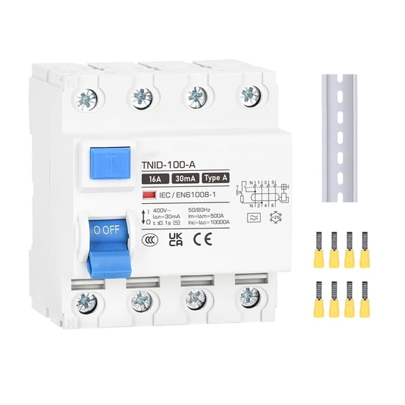 Type A Fi Switch Rail Circuit Breaker Residual Current Circuit Breaker 3P+N 30Ma