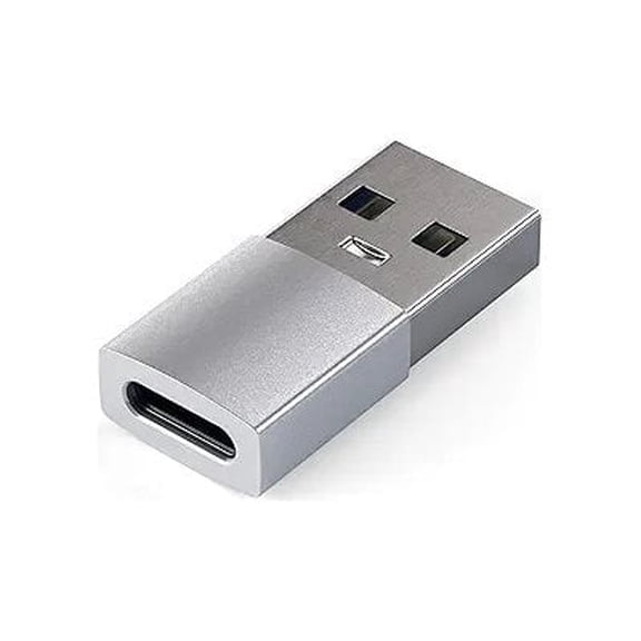Satechi Aluminum USB-A to USB-C Adapter, 10Gbps Data Transfer, 15W PD Charging, CarPlay Compatible, for MacBook and USB-C Devices