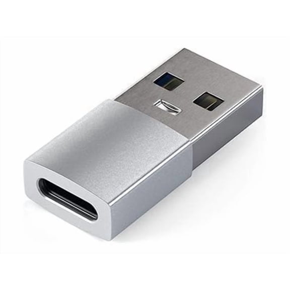 Satechi Aluminum USB-A to USB-C Adapter, 10Gbps Data Transfer, 15W Power Delivery Charging, CarPlay Compatible, for MacBook and USB-C Devices