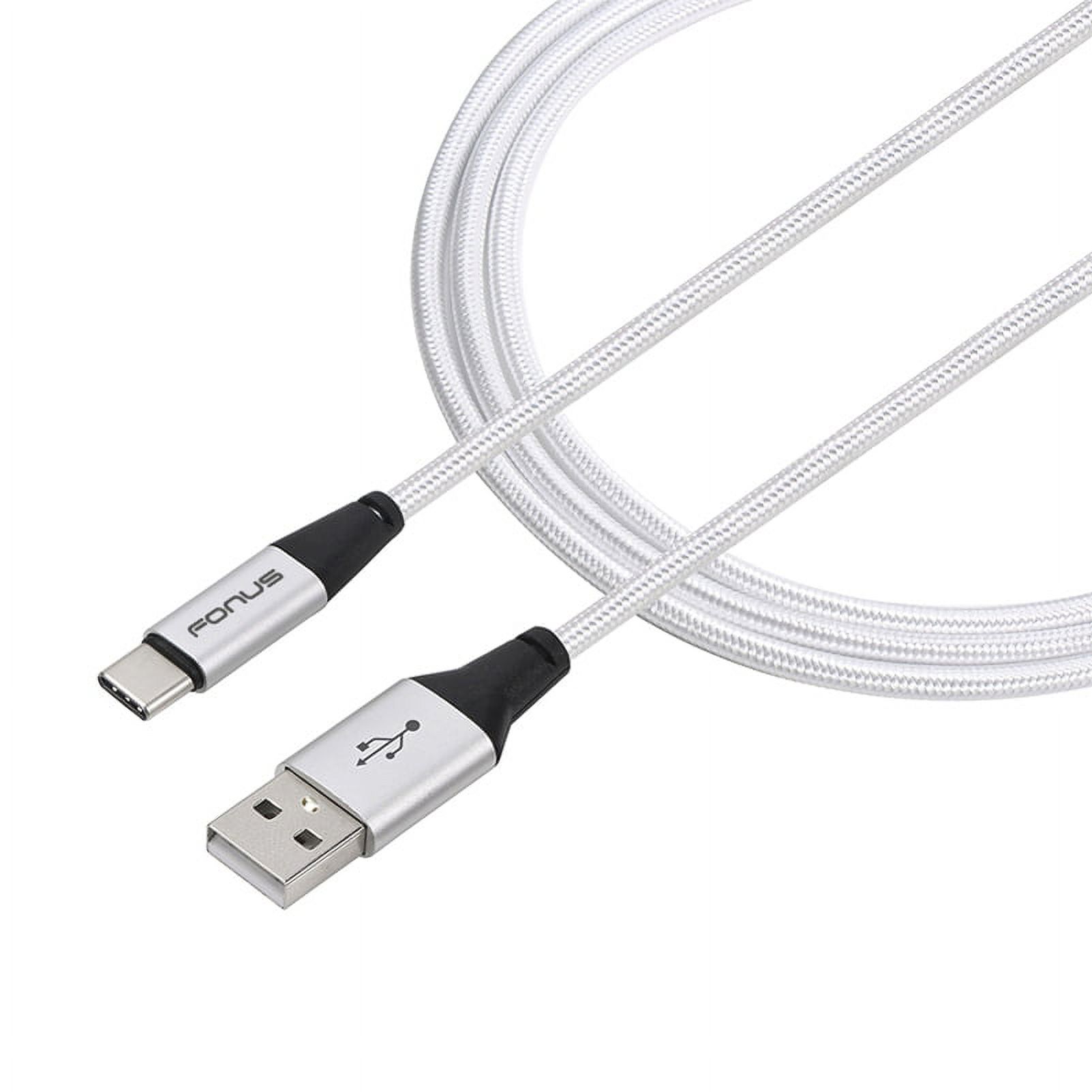 ODEMobile 10ft USB Type-C Braided Fast Charging Cable – Long Power Cord For Android Phones – Gray