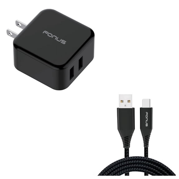 Type-C 10ft USB Cable w 30W Fast Home Charger K1Y for Acer Liquid Jade Primo - Alcatel PulseMix, 7, Idol 5S 5 4S - ASUS Zenfone V Live, ROG Phone, AR 6 5z 4 Pro - Blackberry Motion, Key2