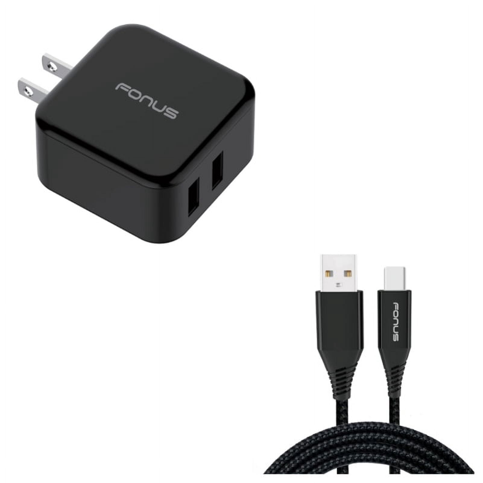 Type-C 10ft USB Cable w 30W Fast Home Charger Y7V for Motorola One, Moto Z4 Z3 Play Z2 Play Z Play Droid Force Droid X4 G7 Power Play G6 - Nokia 3.1, 7.1, 8, Plus - OnePlus 5T, 6, 6T, 7 Pro