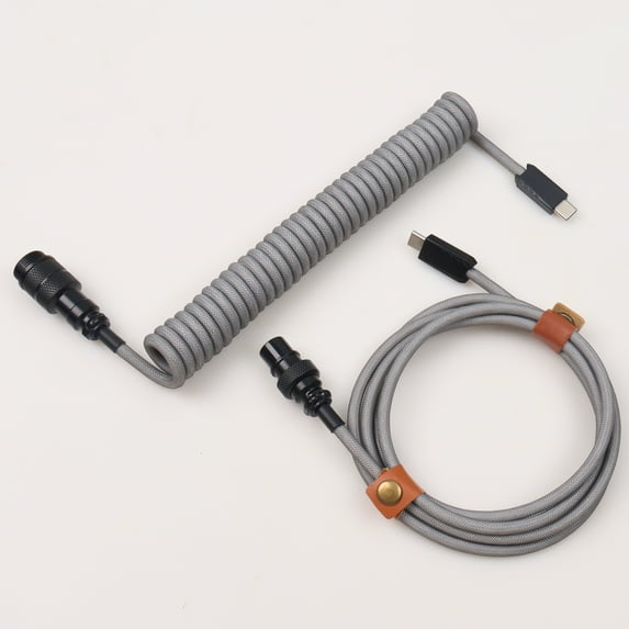 Type C 3.1 Coiled Keyboard Cable Spring Coiled Cable 3.5 mm 3m 9 ft Usb c Mechanical Keyboard Cable