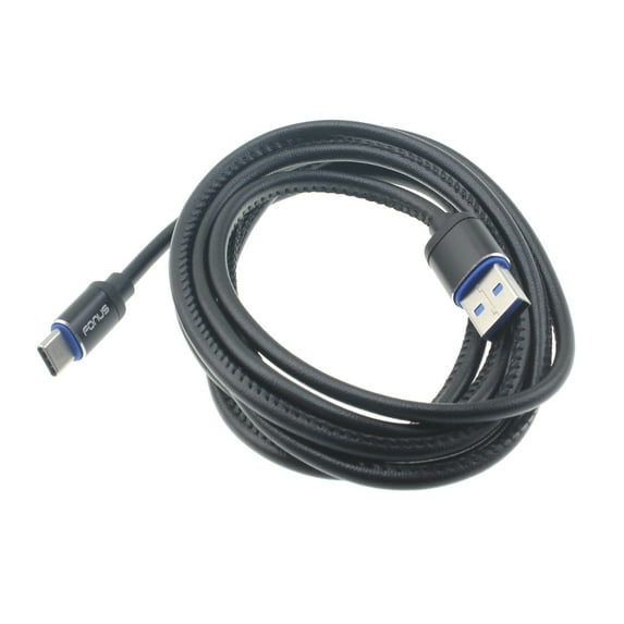 Type-C 6ft USB Cable for Alcatel 3V (2019) Phone - Power Cord USB-C Long Fast Charge Wire PU Leather Sync High Speed D6K