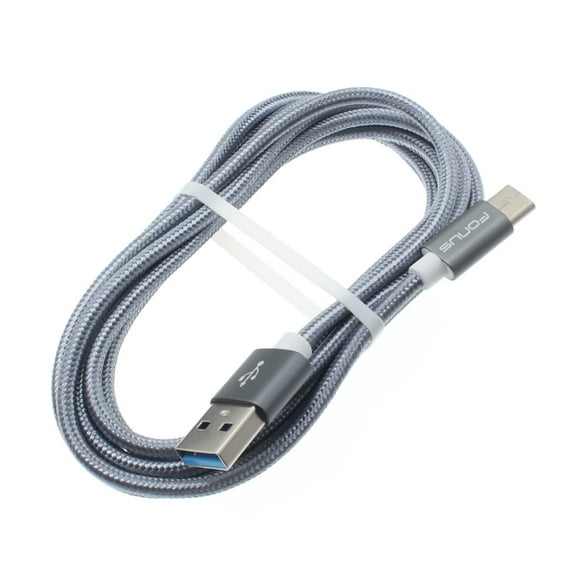 Type-C 6ft USB Cable for Samsung Galaxy Note 10/Plus - Charger Cord Power Wire USB-C Long Braided Fast Charge Sync Gray G5Q