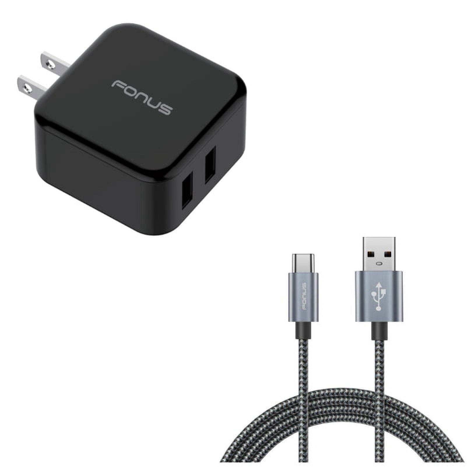 Type-C 6ft USB Cable w 30W Fast Home Charger W1W for Motorola One, Moto Z4 Z3 Play Z2 Play Z Play Droid Force Droid X4 G7 Power Play G6 - Nokia 3.1, 7.1, 8, Plus - OnePlus 5T, 6, 6T, 7 Pro