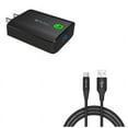 thumbnail image 1 of Type-C 6ft USB Cable w Fast 18W Home Charger A9V for Motorola One, Moto Z4 Z3 Play Z2 Play Z Play Droid Force Droid X4 G7 Power Play G6 - Nokia 3.1, 7.1, 8, Plus - OnePlus 5T, 6, 6T, 7 Pro, 1 of 11