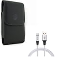 thumbnail image 1 of Type-C 6ft USB Cable w Leather Case Belt Clip for OnePlus 9, Nord N200 5G/N100/N10 5G, Pro Phone - Charger Cord Power Wire, Holster Cover Pouch A9Q for OnePlus 9, Nord N200 5G/N100/N10 5G, Pro, 1 of 11