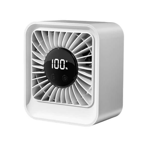 Type-C ABS Desktop Cooling Fans 4000mAh Quiet Table Top Fans Adjustable 8-Speed with Turbo Airflow & Digital Display for Bedroom Home Dorm Office Travel Camping (White)