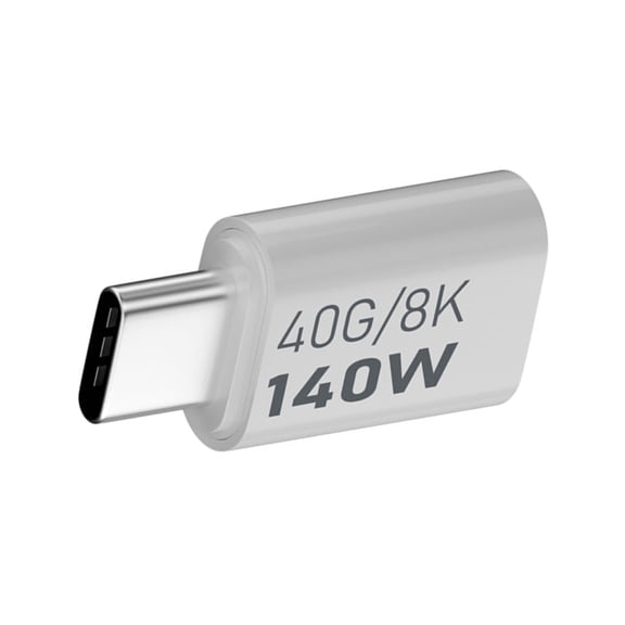 Type-C Adapter 140W 40G 8K UsbC Connector for Laptops Smartphones and Tablets High Speed Charging and Data Transfer