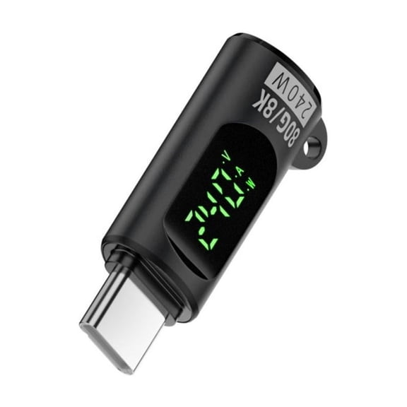 Type-C Adapter USB C Male to Female Adapter with Current Voltages Charging Detector 240W 80Gbps 8K@60Hz USB Connecter