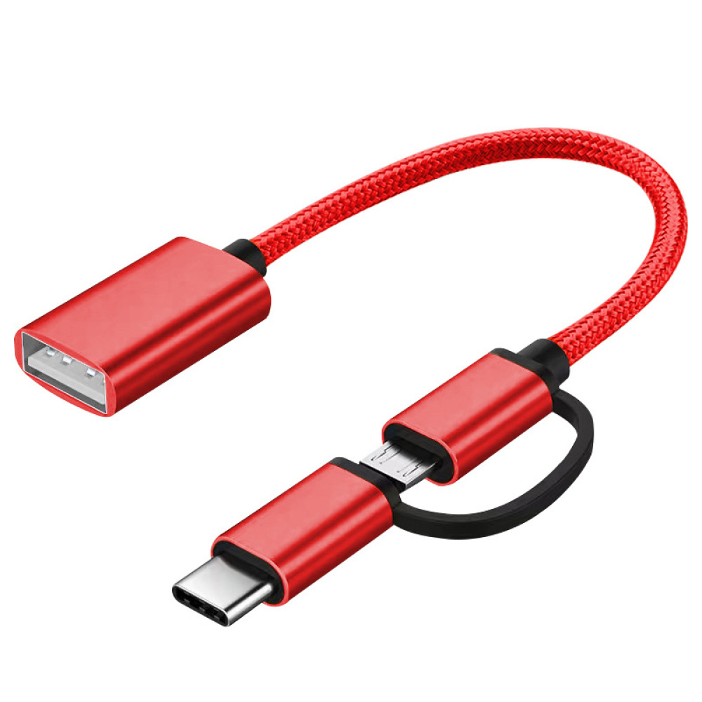 Type-C Android to Usb 2 in 1 OTG Data Cable for Mobile Phone Tablet ...