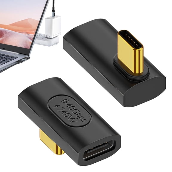 Type C Angle Adapter | Type-C Adapter for 8K High Definition,Laptops Adapters for Quick Transmission for School, Traveling, Business Trips, Camping, Home
