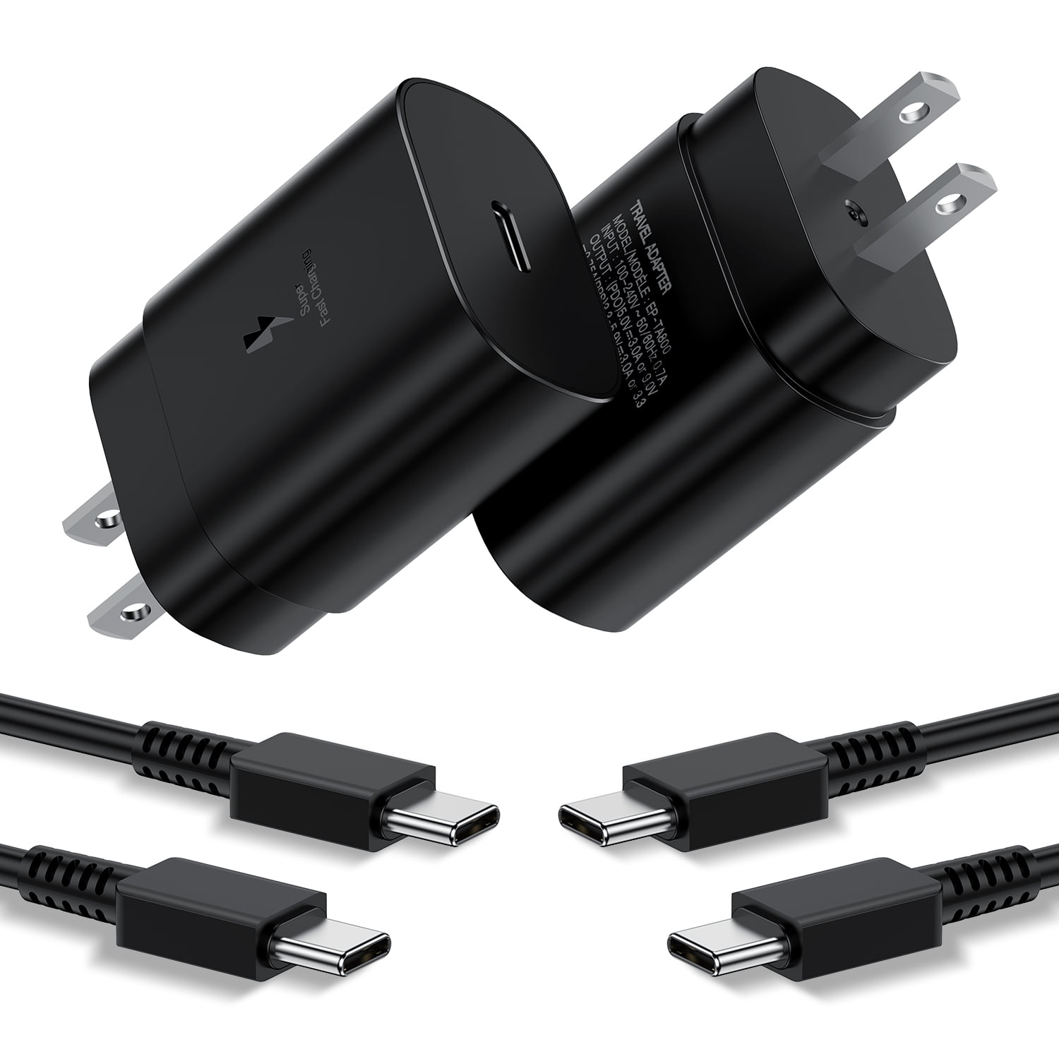 Type C Charger, 2-Pack 25W Type C Super Fast Charging with 6ft Android Phone Charger Cable Compatible with Samsung Galaxy S23 Ultra/S23/S23+/S22/S22 S21 S20 Ultra/S22+/S21+/ Ultra/S20/S20+