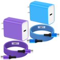 thumbnail image 1 of Type C Charger Block fits for iPhone Charger Block, 2 Pack USB C Charger with 10FT USB C to C Cable PD60W USB C Cable with charger block, USB C Block Charger Brick Adapter Comtiable with iPhone 16/15, 1 of 9