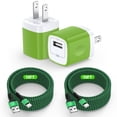 thumbnail image 1 of Type C Charger Block, 2 Pack Wall Charger Adapter with 10FT USB C Charging Cable, Type C Block Fast Charging USB C Brick Cube Charging Station Power Base Charger Box Phone Charger Cords, Green, 1 of 7