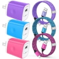 thumbnail image 1 of Charger Block, 3 Pack USB Charging Block Type C Charger USB Wall Charger Block Charger Adapter with 6FT Type C Charging Cable USB C Cable Cord Phone Cables, Android Charger Phone Charger USB Brick, 1 of 8