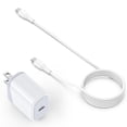 thumbnail image 1 of Type C Charger Block Fast Charging, PD 20W USB C Wall Charger with Type C to C Cable 6FT, USB C Charger Fast Charging Type C Brick Cube Charger Adapter Compatible for iPhone Samsung Android, White, 1 of 7