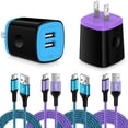 thumbnail image 1 of Type C Charger Block, Hootek 2 Pack 2.1A USB Charger Block with 4Pack Type C Cable Charging Cord 10FT+6FT USB C Charging Cables, Dual Port Charger USB Brick Charger Box Charging Block for Samsung, 1 of 8