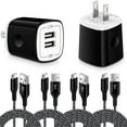 thumbnail image 1 of Type C Charger Block, Hootek 2 Pack 2.1A USB Charger Block with 4Pack Type C Cable Charging Cord 10FT+6FT USB C Charging Cables, Dual Port Charger USB Brick Charger Box Charging Block for Samsung, 1 of 8