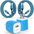thumbnail image 1 of Type C Charger Block, USB C Cable Fast Charging Cable 6FT with USB Wall Charger Block,Hootek USB A to USB C Cable Charging Cords, Charger Block for Android Charger Fast Charge Charger Adapter, Blue, 1 of 8