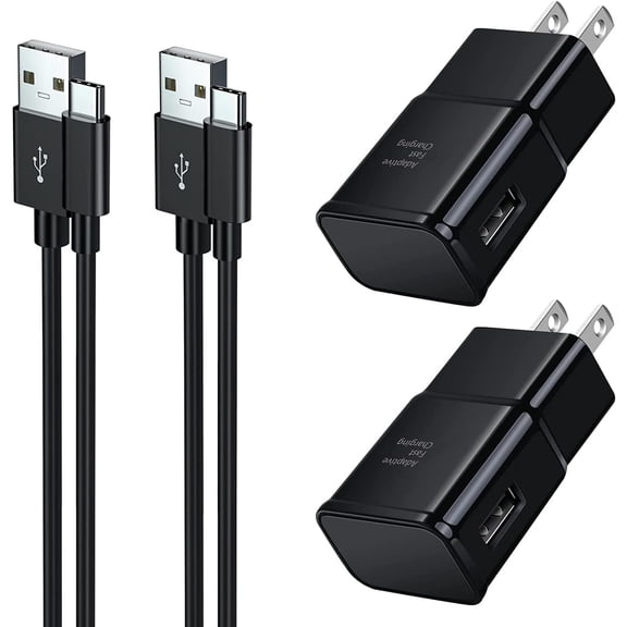 Type C Charger Fast Charging, 2 Pack Adaptive Fast Charger USB C Android Phone Wall Charger Block with 6FT+6FT+1.5FT Charge Cable for Samsung Galaxy S21/S21+/S21 Ultra/S20/S10+/S10e/S9/S8/Note 8/9/10