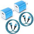 thumbnail image 1 of Type C Charger Fast Charging, 2 Pack Charger Block with USB C Charging Cable 6FT, Type C Block USB C Wall Charger Adapter Plug Brick Cube Charger Station Power Base Android Phone Charger, Blue, 1 of 7