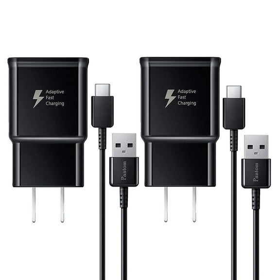 Type C Charger Fast Charging, 2 Pack USB C Android Phone Wall Charger Block & 6ft Charge Cable Cord, for Samsung Galaxy