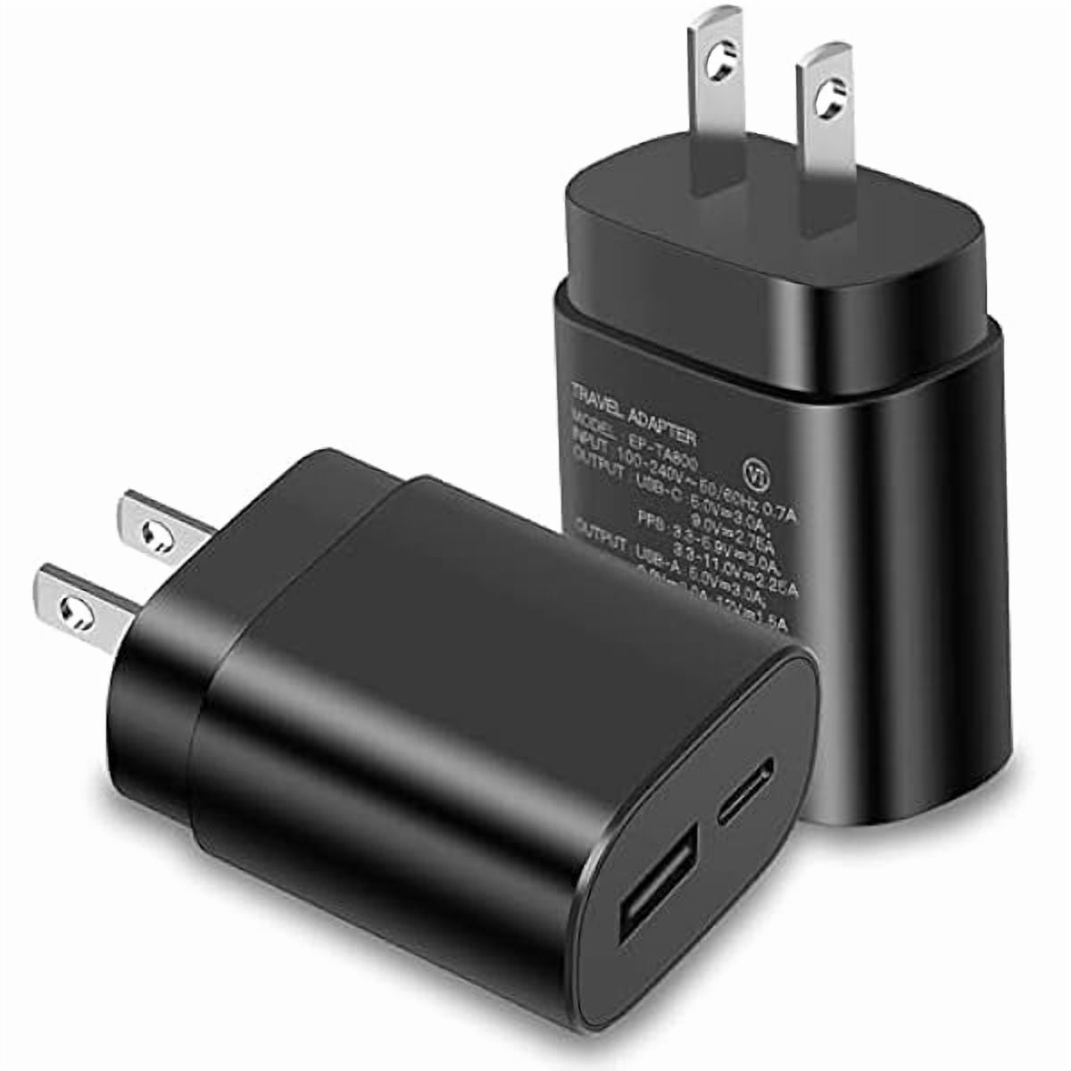 Type C Charger Fast Charging, 25W Dual Port USB-C Power Adapter, USB Wall Charger Compatible with Samsung Galaxy S21 S20 S22 S10 S6 S7 S8 S9 / Edge/Plus/Active, Note 5 8, Note 9, Note 10, LG etc