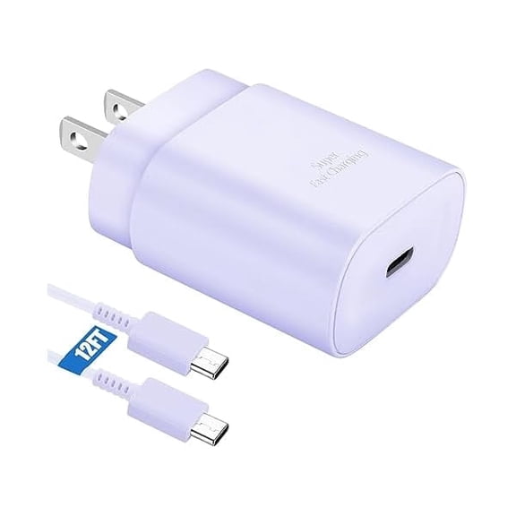 Type C Charger Fast Charging,25W USB C Charger Super Fast Charging Android Phone Charger Block &12FT Cable Cord for Samsung Galaxy